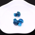 Macro detail of mushroom-shaped blue dragon vein agate stone beads for DIY jewelry - Dark Blue