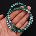 Close-up of heart-shaped natural amazonite beads with unique textures for DIY jewelry - Dark & Light Green Textured Style (No. 10) / 6x6mm, 15g