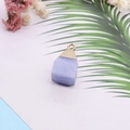 Natural purple gemstone cube pendant with gold plated edge for DIY necklace jewelry - Light Blue (No. 5)