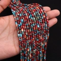 Détail de perles colorées en pierre impériale en forme d'os pour création de bijoux - 4x6MM / Mélange Multicolore
