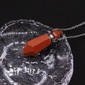 Natural gold sandstone hexagonal crystal pillar perfume bottle necklace with silver chain - Gold Sandstone