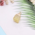Natural yellow crystal stone pendant with gold plated edges for DIY necklace jewelry - Pale Yellow (No. 1)