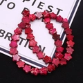 Macro shot of red star-shaped imperial stone beads with natural texture for DIY jewelry - 10x10x4mm / No.13 (Dark Red)