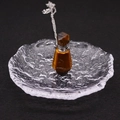 Pendentif flacon de parfum octogonal en œil de tigre avec chaîne en métal argenté - Œil de tigre