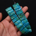 Blue-green rectangle emperor stone beads on hand for handmade DIY bracelets - 10x20mm (Thickness 6mm) / No.3 (Blue-Green Mottled)