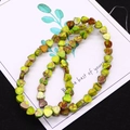 Flat heart-shaped natural imperial stone beads in yellow and green for DIY jewelry - 1 Piece / Grass Green (No. 9)