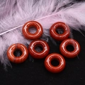 Perline a ciambella in diaspro rosso in pietra naturale per creazione gioielli DIY - 16mm, Foro 6mm / Diaspro Rosso