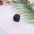Natural black crystal stone pendant with golden electroplated edge for DIY necklaces - Black