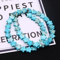 Star-shaped turquoise blue natural stone beads with brown veins for DIY jewelry making - 10x10x4mm / No.4 (Bright Blue)