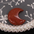 Polished red goldstone crescent moon stone for DIY jewelry and elegant home decor - 25x30mm, 8mm Thickness / Gold Sandstone