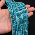 Perles en pierre impériale bleu-vert 4x6mm en forme d'os pour création de bijoux - 4x6MM / Sarcelle Marbré