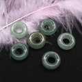 Set di 6 perline a ciambella in pietra naturale malachite verde per gioielli fai-da-te - 16mm, Foro 6mm / Aventurina verde
