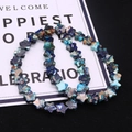 Star-shaped natural emperor stone beads with blue and brown marbled texture - 10x10x4mm / Color 6 (Dark Blue)