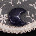 Blue sandstone crescent moon hair clip with sparkling glitter finish on lace - 25x30mm, 8mm Thickness / Blue Sandstone