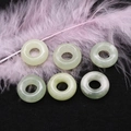Set di 6 perline in pietra naturale a forma di donut per gioielli fai da te su velluto - 16mm, Foro 6mm / Giada di Xinschan