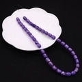 Macro shot of purple imperial jasper drum beads 8x10mm for DIY jewelry making - Barrel Beads / No. 7 (Dark Purple)