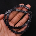 Handcrafted heart-shaped black map stone loose beads 6mm for DIY necklace jewelry - Black Spotted Pattern (No. 8) / 6x6mm, 15g