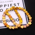 Star-shaped emperor stone beads in bright yellow and orange with brown texture for DIY jewelry - 10x10x4mm / No.9 (Orange Yellow)