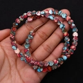 Handheld view of heart-shaped colorful natural stone beads with polished texture - Mixed Color Mottled Style (No. 9) / 6x6mm, 15g