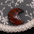 Polished crescent moon mahogany obsidian stone for healing and DIY decor - 25x30mm, 8mm Thickness / Swan Stone