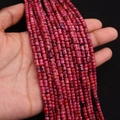 Vue détaillée de perles d'empereur rouge rose en forme d'os pour la création de bijoux DIY - 4x6MM / Magenta (No.12)