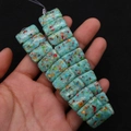 DIY colorful 10x20mm rectangle imperial stone beads in light green with vibrant speckles - 10x20mm (Thickness 6mm) / No.1 (Multicolor Spotted Green)
