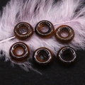 Perle tonde in pietra occhio di tigre naturale con finitura marrone oro lucida - 16mm, Foro 6mm / Occhio di tigre