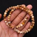 Natural emperor stone heart shaped beads with mixed brown earth tones for DIY jewelry making - Beige Mineral Spotted Style (No. 11) / 6x6mm, 15g