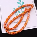 Filo di perle quadrate in pietra imperatore arancio-rosso per gioielli fai-da-te - 4x4mm / N. 1 (Rosso Arancio)