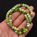 Natural green heart stone beads 6x6mm with unique black speckles for DIY jewelry - Green Serpentine Pattern Style (13号) / 6x6mm, 15g