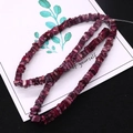 Filo di perle di turchese rettangolari magenta per gioielli fai-da-te con trama naturale - 4x4mm / N.4 (Rosso Porpora)