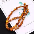 Flat heart-shaped Imperial Jasper stone beads in warm earth tones for DIY jewelry - 1 Piece / Ginger Yellow (No. 4)