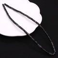Black tube natural stone beads 4x8mm with dark textured veins for DIY jewelry making - 4x8mm / Black Marbled (No.2)