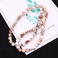Imperial stone heart-shaped beads in beige and reddish-brown for DIY jewelry - 1 Piece / Off-white (No.6)