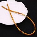Orange textured cylindrical natural stone beads 4x8mm for DIY jewelry making - 4x8mm / Orange Yellow (No. 8)