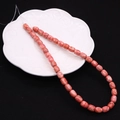 Marbled pink-orange 8x10mm barrel-shaped stone beads for DIY jewelry making - Barrel Beads / No. 6 (Pink Orange)