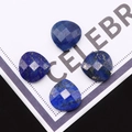 Gefacetteerde lapis lazuli stenen in druppelvorm met blauwe tint en pyriet details - Lapis lazuli