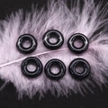Set di perle in pietra nera lucida su piuma per la creazione di gioielli DIY - 16mm, Foro 6mm / Agata nera