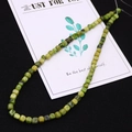 Imperial stone irregular 5mm square beads in yellow-green finish for DIY jewelry - 5x5mm / Yellow Green Black Mineral Spot Texture (No. 4)