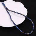 Blue-purple imperial stone 4x8mm cylindrical beads for DIY jewelry making - 4x8mm / Blue Textured (No.14)