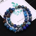 Dunkelblaue Imperialstein Perlen mit Marmormuster für DIY Schmuck 4-10mm - US 14