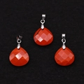 Pendenti a goccia in diaspro rosso sfaccettato con ganci in argento per gioielli DIY - Diaspro Rosso