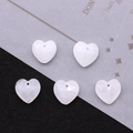 Five heart-shaped faceted white opal stone pendants for DIY jewelry making - White Jade