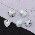 Faceted heart-shaped K2 stone pendants with top-drilled holes for DIY jewelry making - Azurite