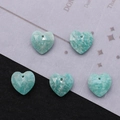 Five faceted Amazonite heart-shaped pendants for DIY jewelry and necklaces - Amazonite