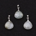 Pendenti in labradorite sfaccettata a forma di goccia con gancio in argento - Labradorite