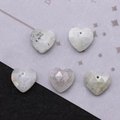 Faceted heart shaped labradorite stone pendants for DIY necklace jewelry making - Flash Stone (Labradorite)