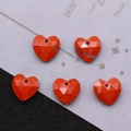 Faceted red jasper heart pendants for DIY jewelry making and necklace crafting - Red Jasper