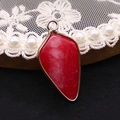 Pendentif triangle en pierre œil de tigre rouge avec bordure dorée pour bijoux DIY - Cornaline