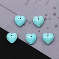 Faceted heart-shaped turquoise stone pendant beads with top-drilled hole for DIY jewelry - Blue Turquoise